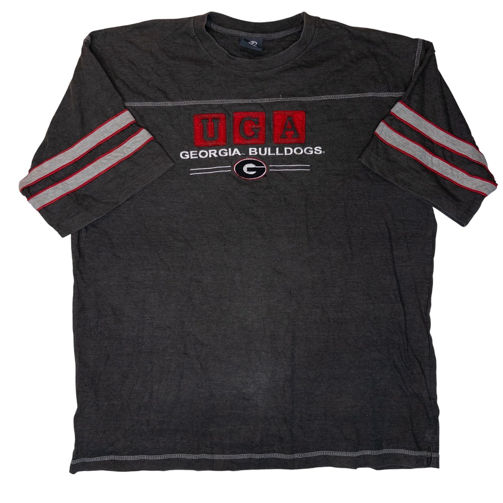 Active Georgia Bulldogs UGA T-Shirt Mens XL Gray Embroidered Stripes